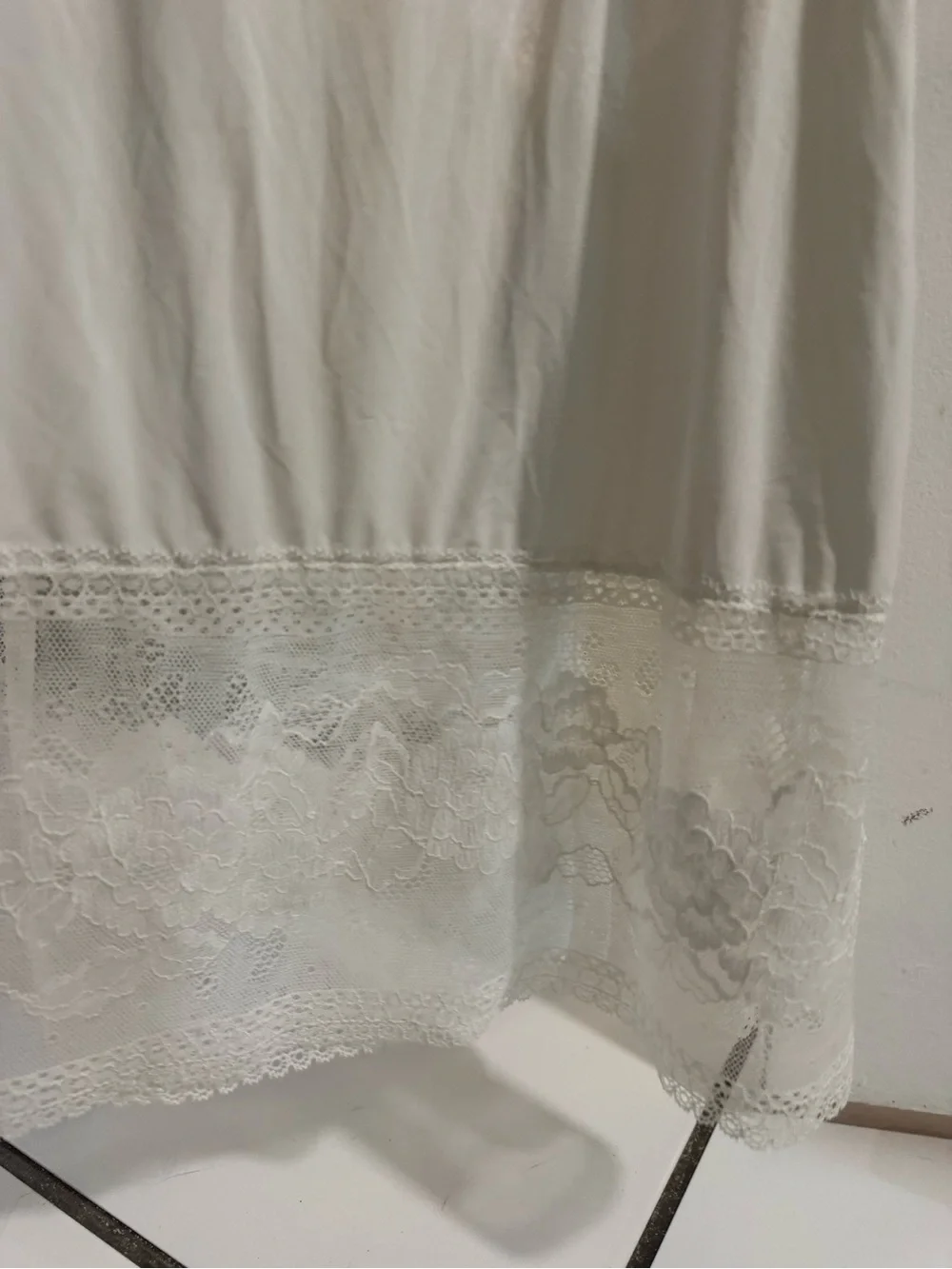 Vintage White Lace-Trim Slip Dress - Picture 6 of 10